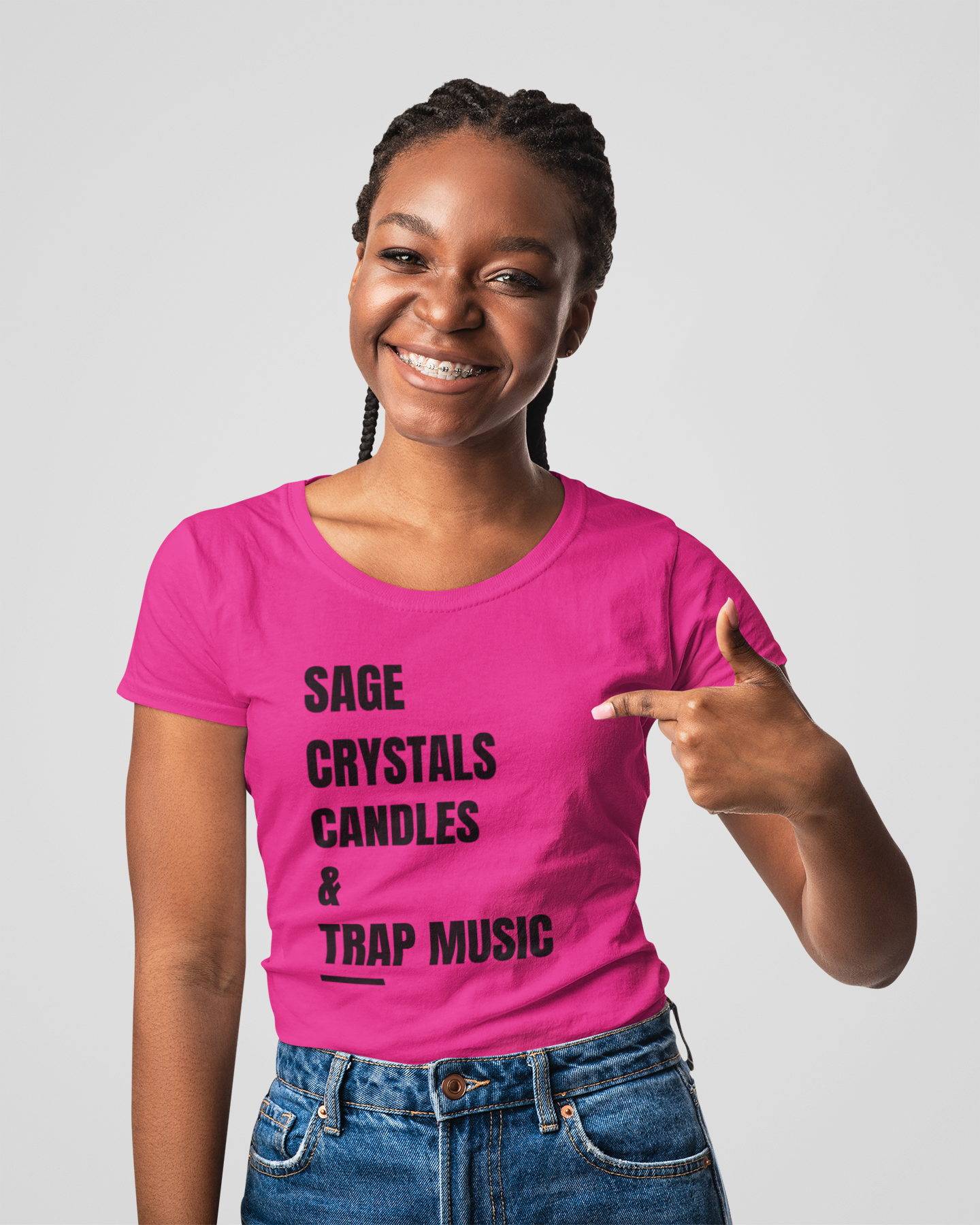 Sage, Crystals, Candles & Trap Music-Unisex Tee